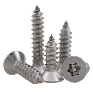304 Stainless Steel Pin Six Lobe Torx Flat Countersunk Head Tamper Proof Security Self Tapping Wood Screw M2.9-M4.8