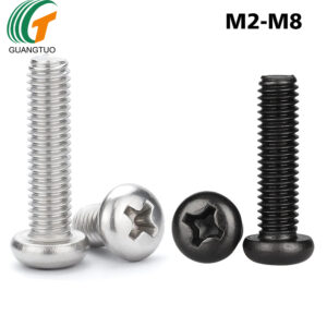 Stainless Steel Phillips Pan Head Machine Screw Metric Thread Cross Tip Screw